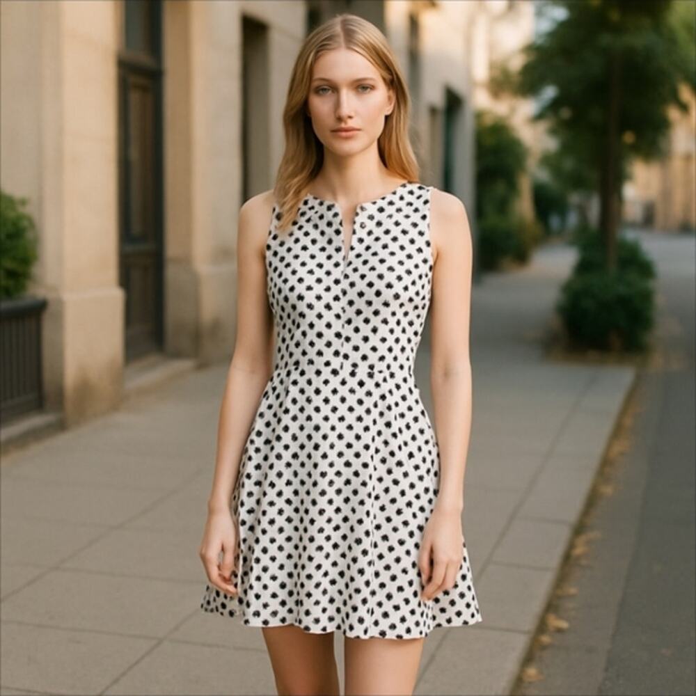 Adorable Monteau Polka Dot Midi Dress Size S - Picture 2 of 12